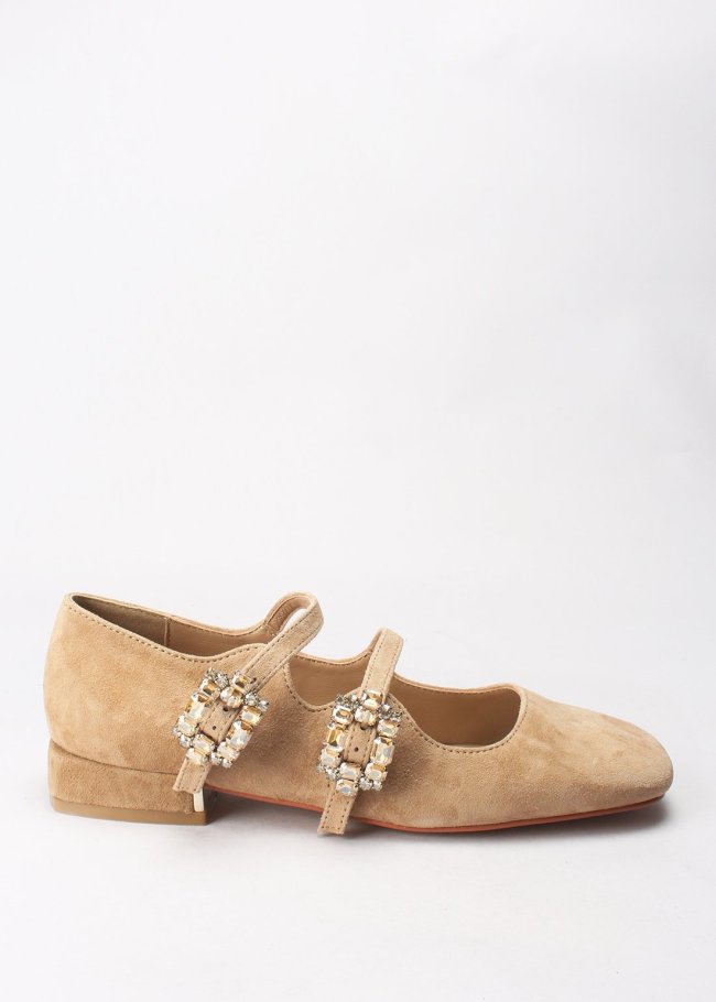 salon hebillas piedras suede vison