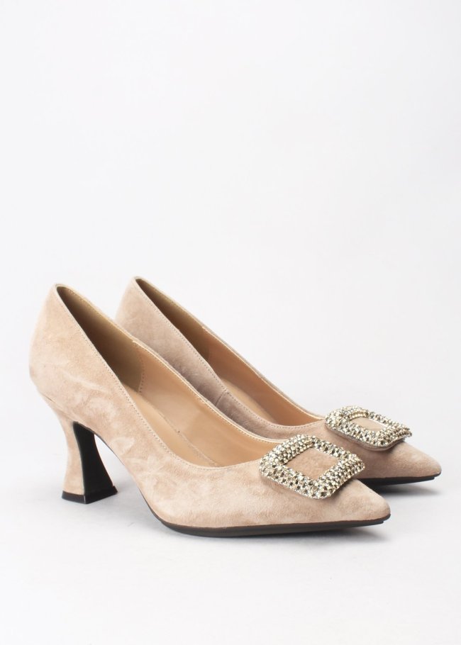 salon adorno piedras suede vison