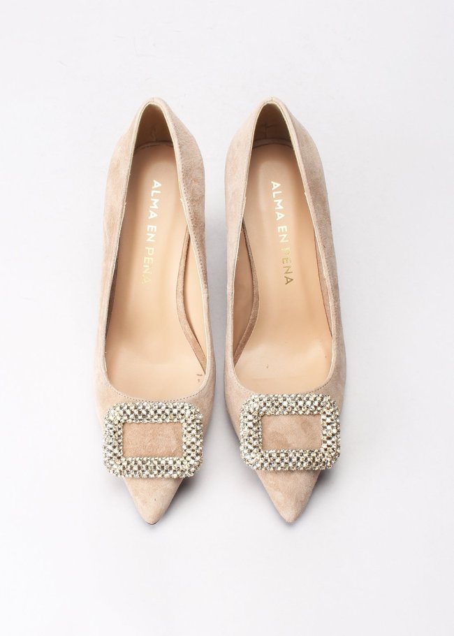 salon adorno piedras suede vison