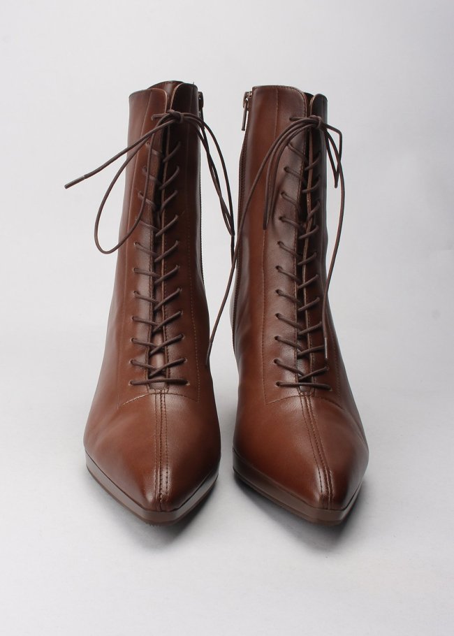 botin plataforma cordones soho avellana