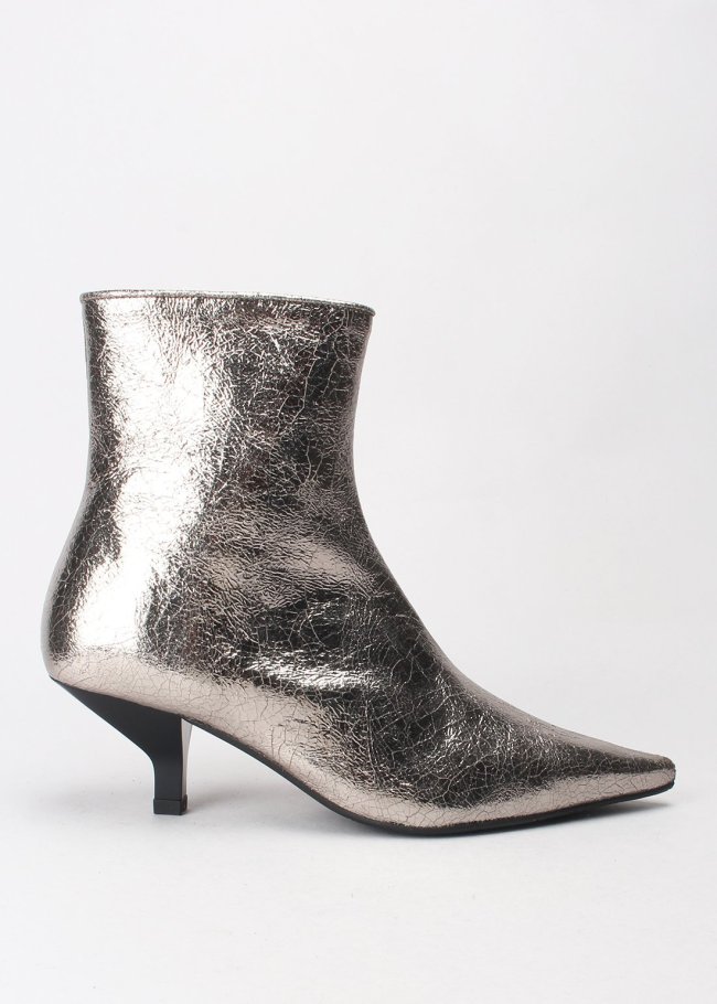 botin craquele silver