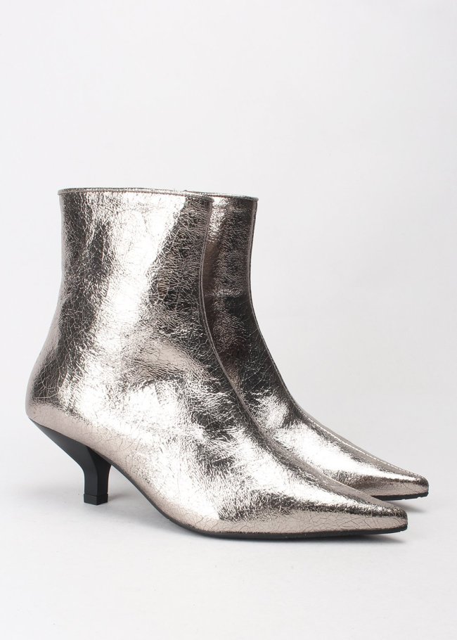 botin craquele silver