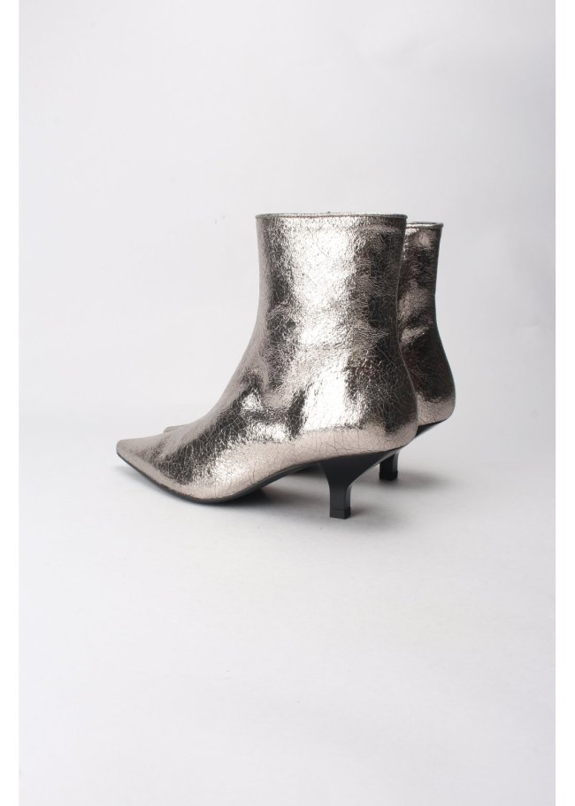 botin craquele silver