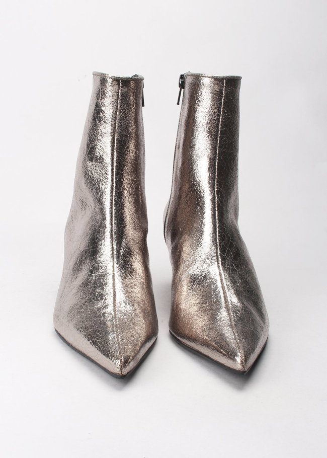 botin craquele silver
