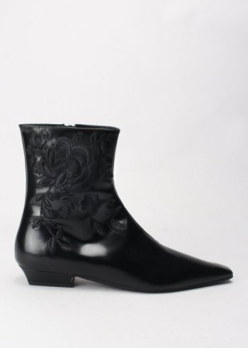 botin bordado boston negro