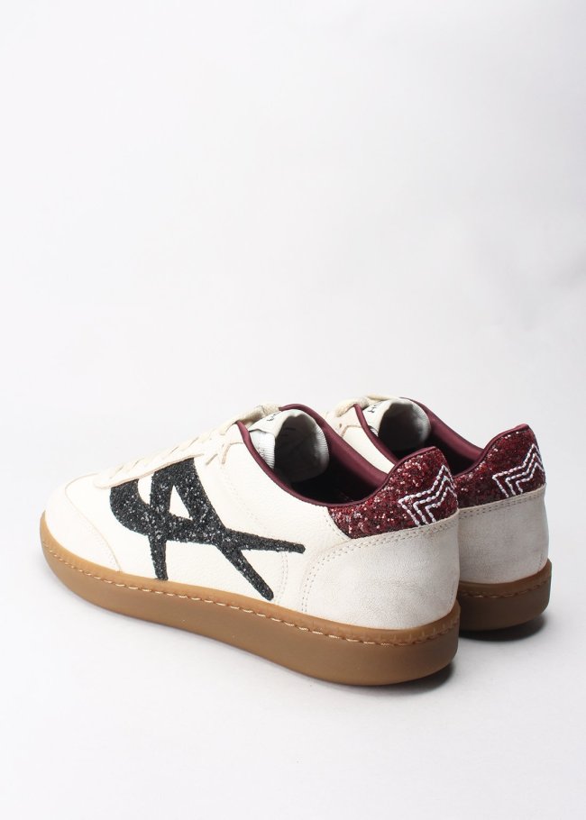 deportiva white glitter negro