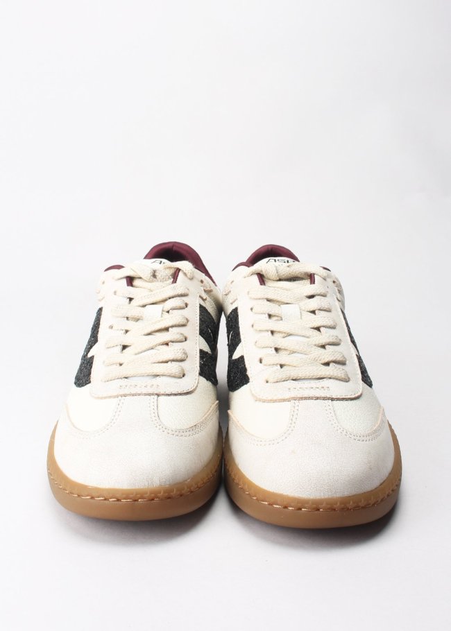 deportiva white glitter negro