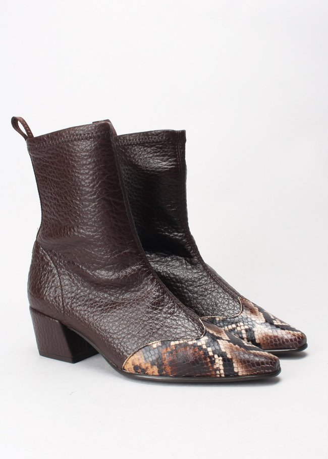 botin muflone marron pyton testa