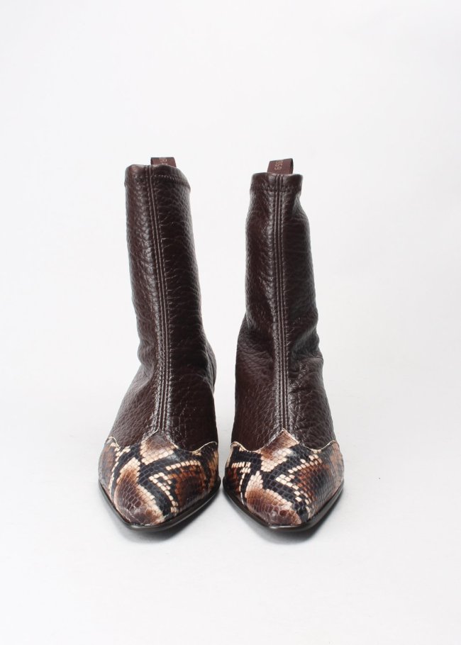 botin muflone marron pyton testa