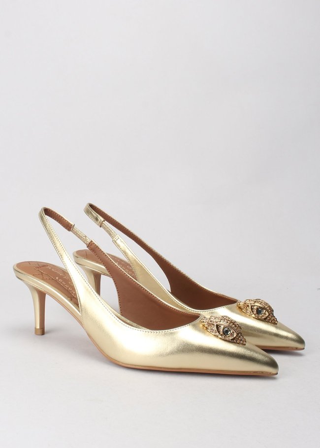 belgravia sling back gold leather