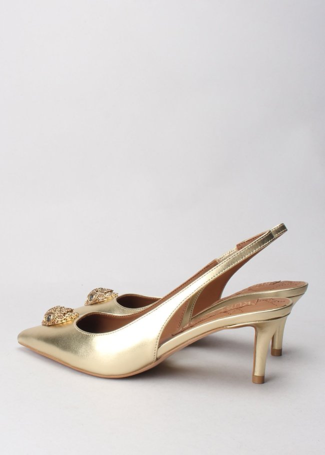 belgravia sling back gold leather