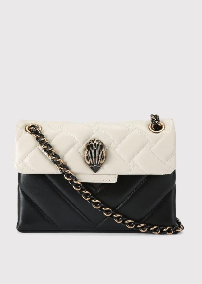 kensington bag e blk white leather