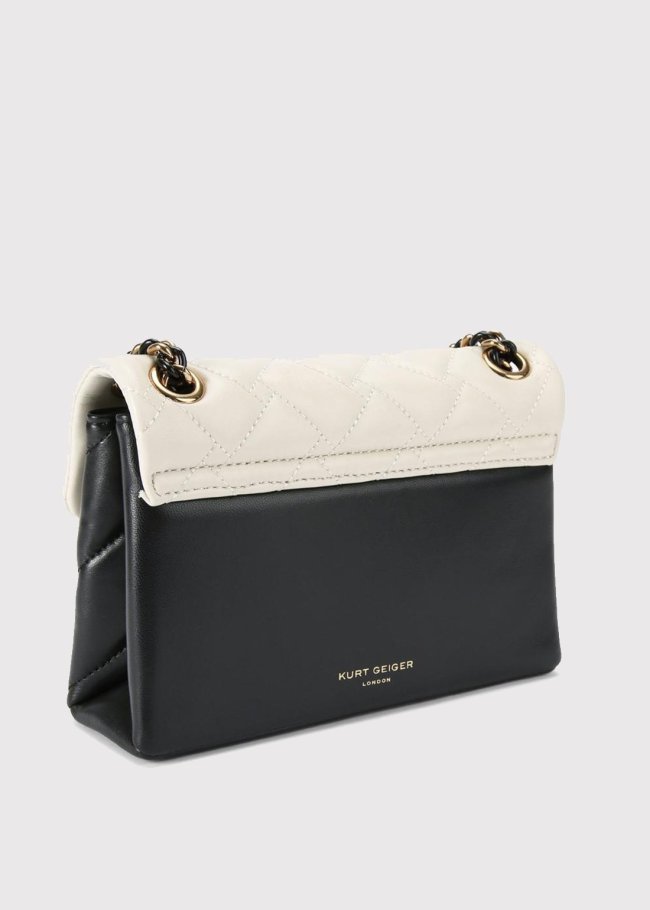 kensington bag e blk white leather