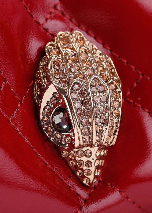 kensington string tote red patent leathe