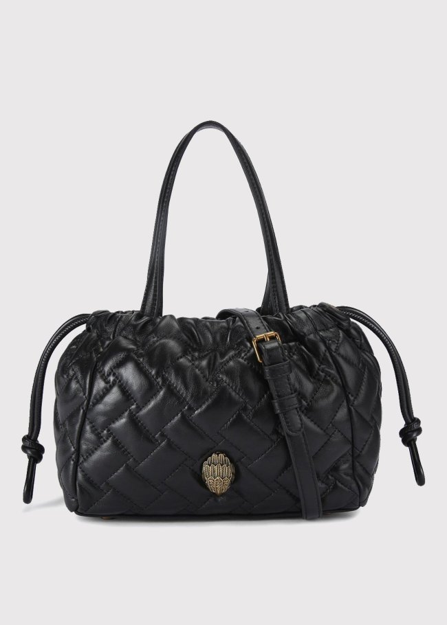 sm kensington string tote black leather