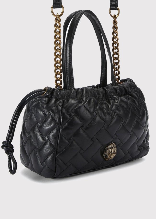 sm kensington string tote black leather