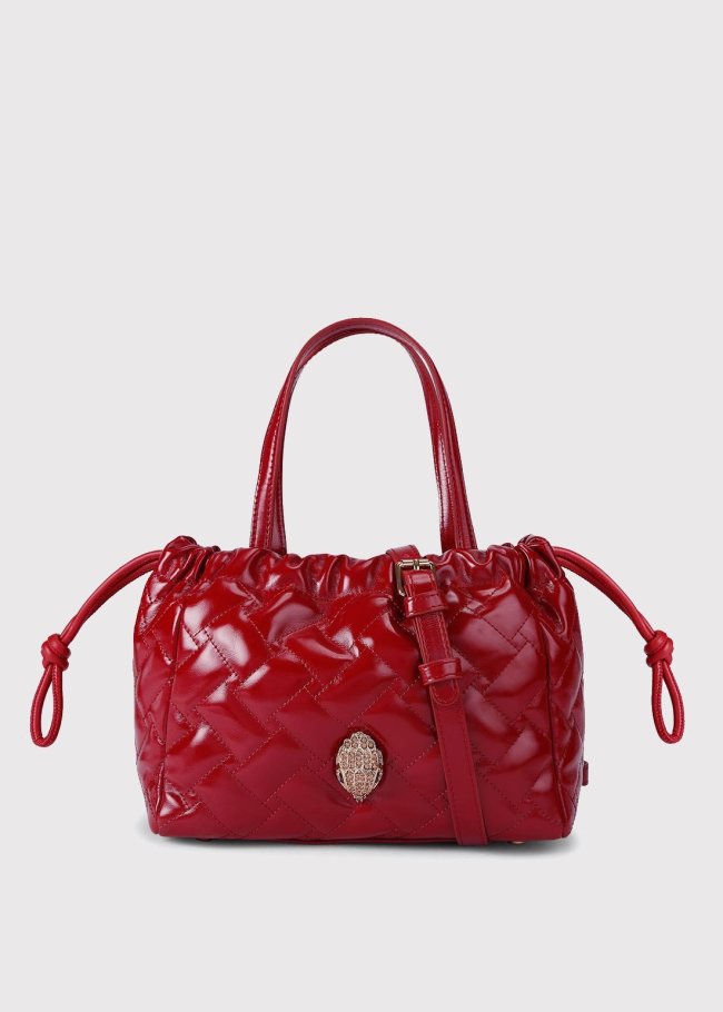 sm kensington string tote red patent lea
