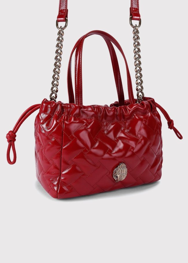 sm kensington string tote red patent lea