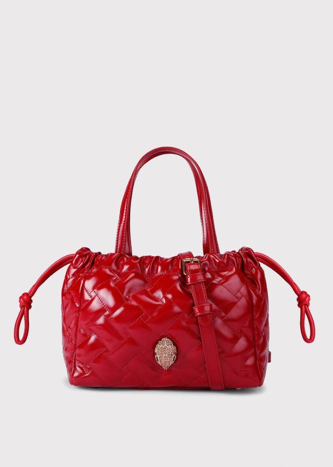 sm kensington string tote red patent lea