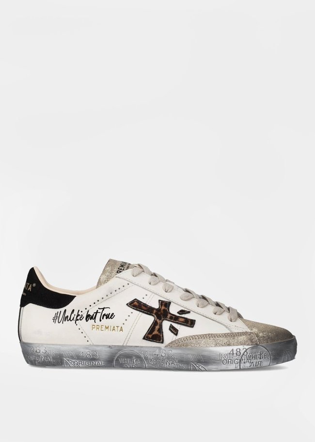 sneakers blanco logo negro