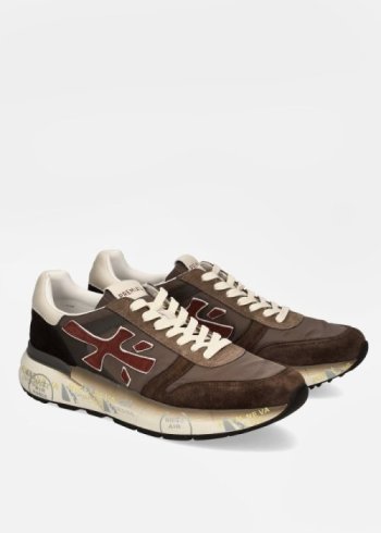 sneakers marron logo burdeos 2