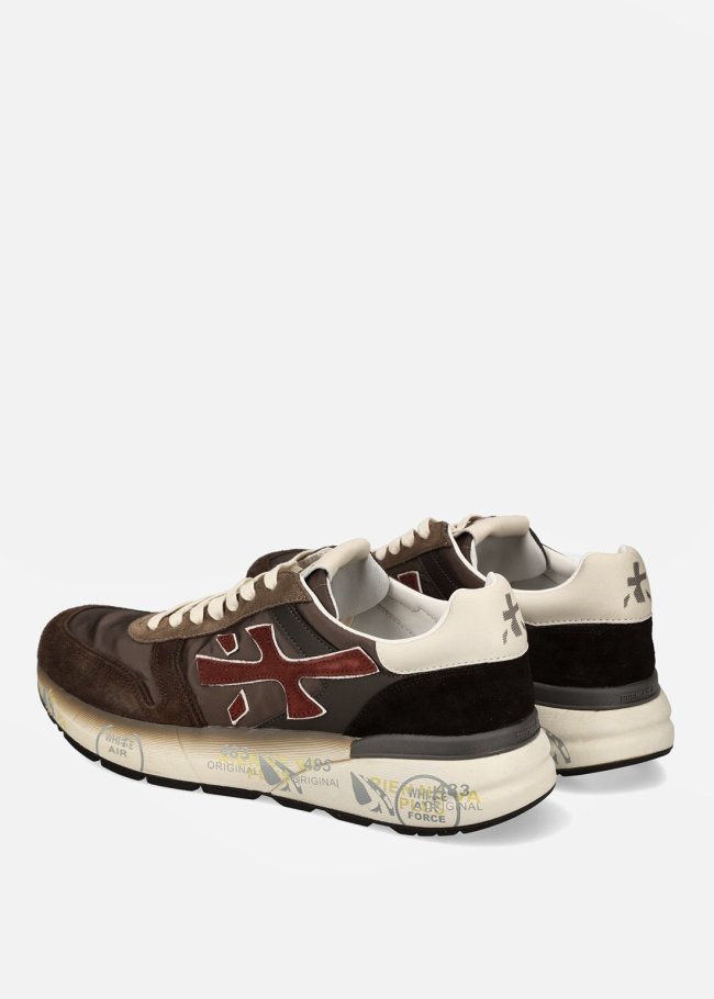 sneakers marron logo burdeos