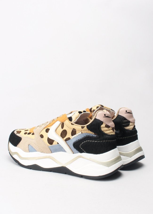 deportiva calf hai suede black beige
