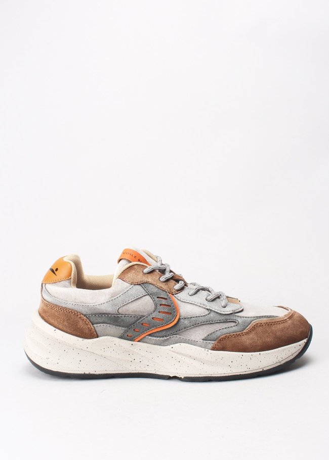 deportiva washed leather brown grey