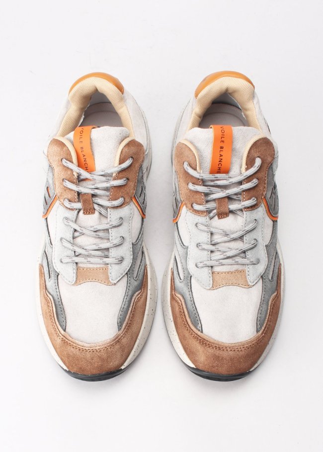 deportiva washed leather brown grey