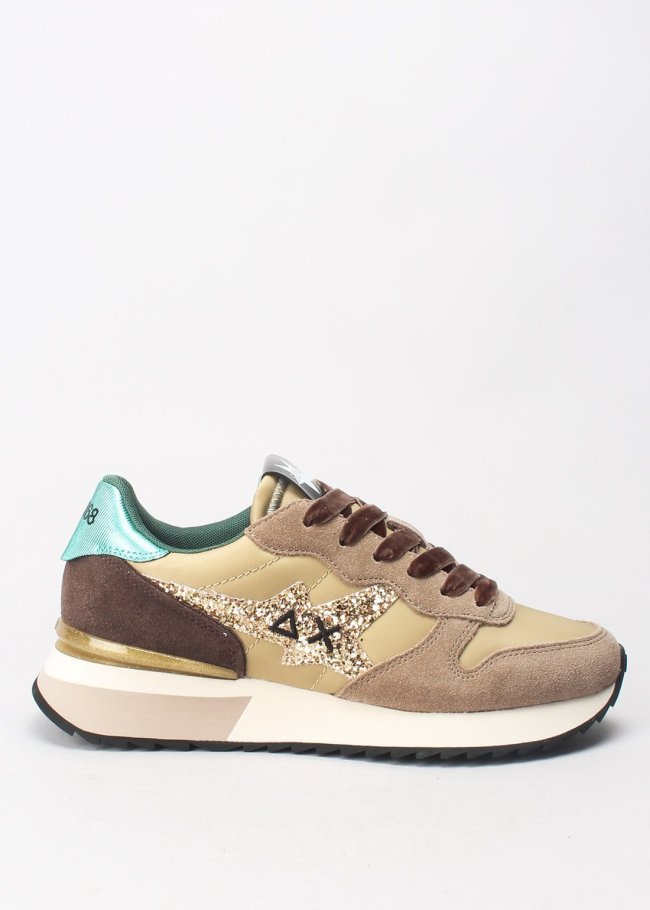 deportiva stargirl glitter beige oscuro