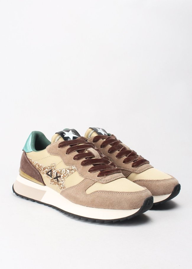 deportiva stargirl glitter beige oscuro