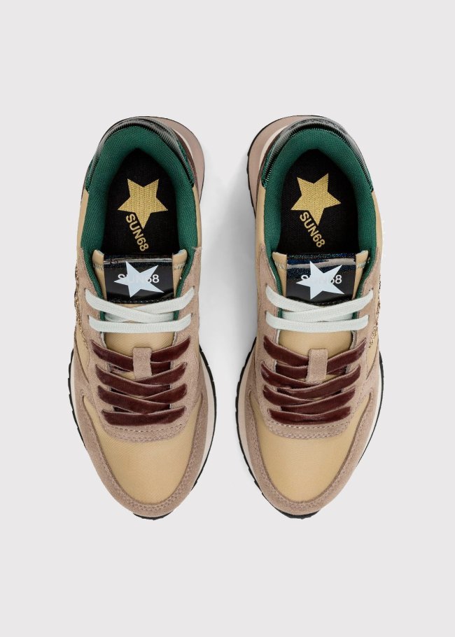 deportiva stargirl glitter beige oscuro