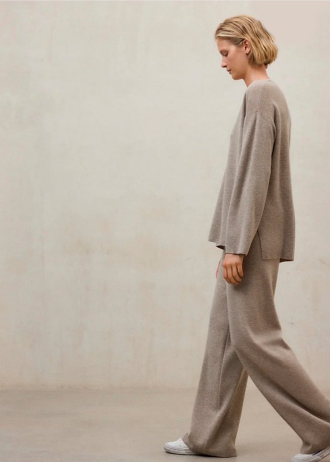 knit woman dark sand melange 389