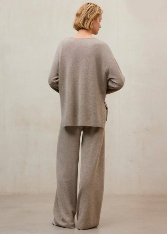 knit woman dark sand melange 389