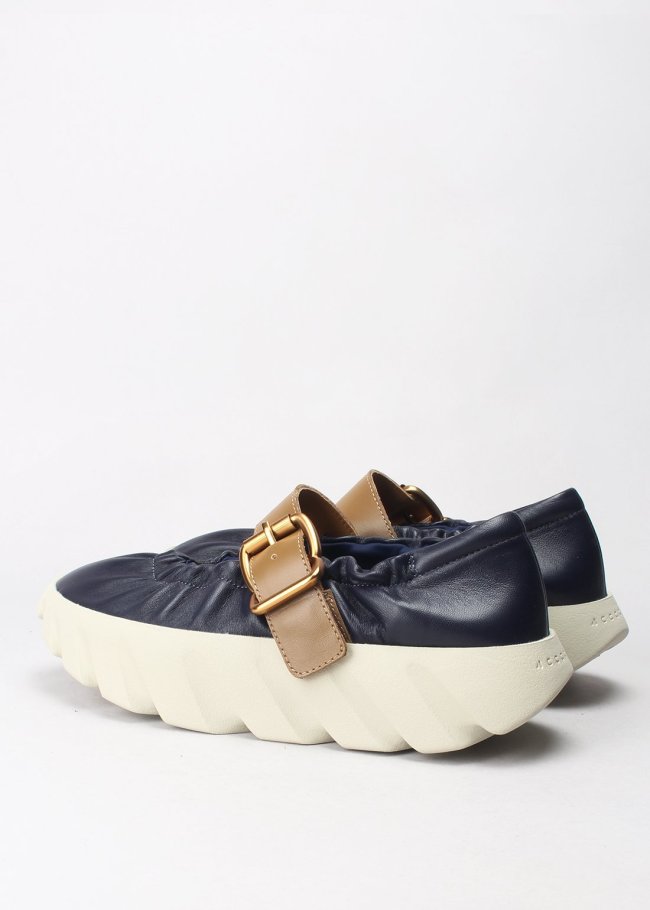 tura cove sheep leather indigo