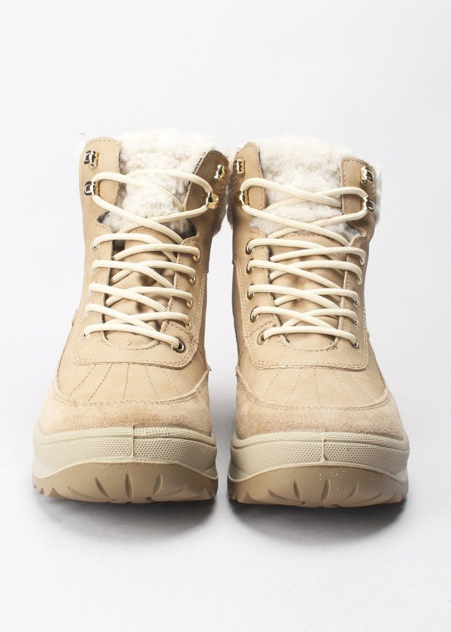 botin cordones serraje biscotto