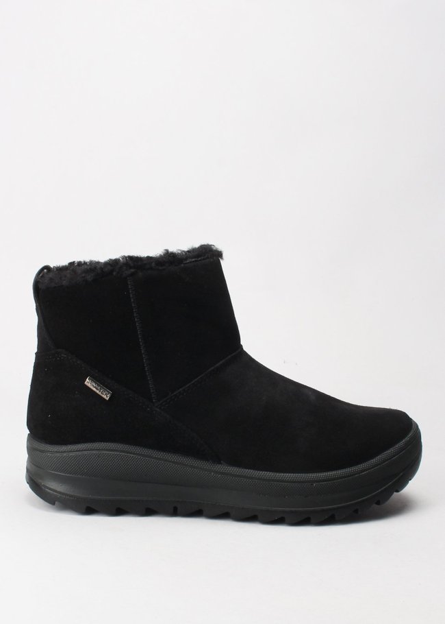 botin pelo serraje negro