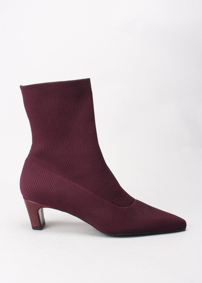 botin calcetin bordo
