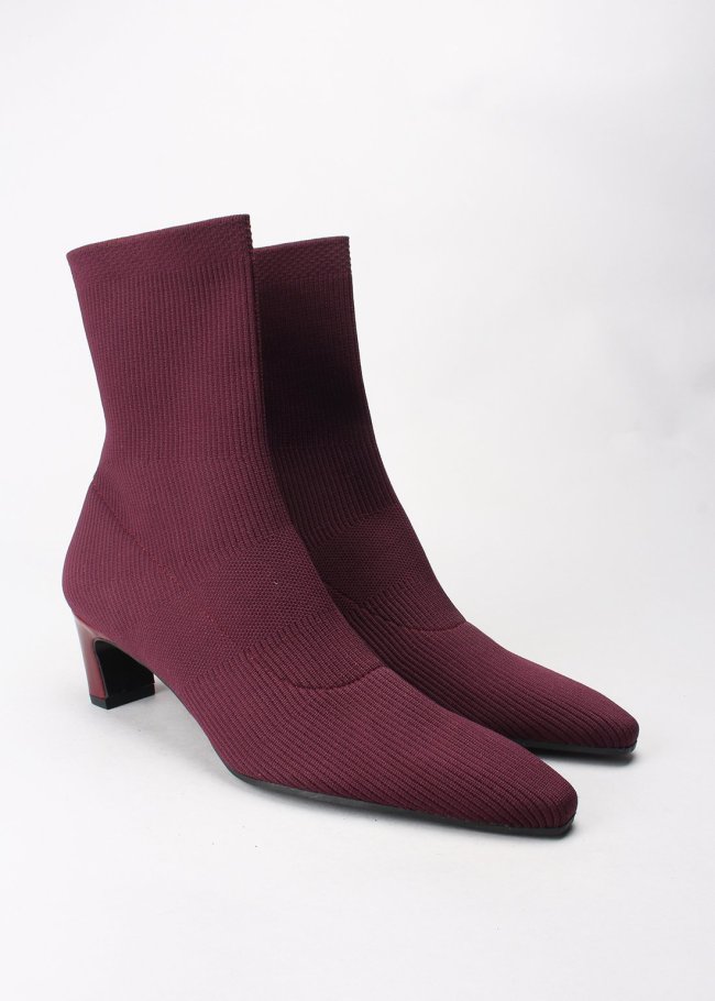 botin calcetin bordo