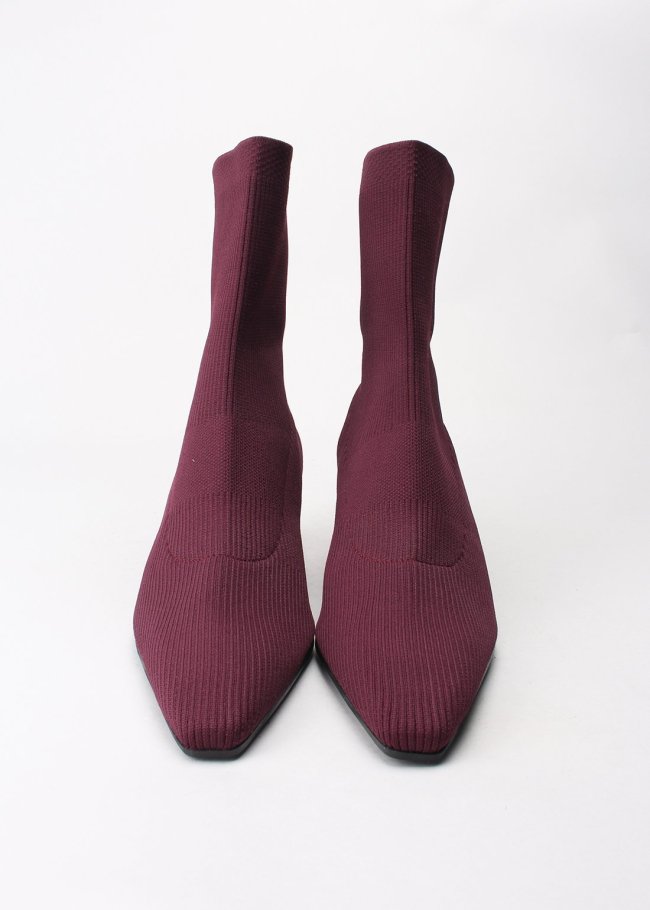 botin calcetin bordo