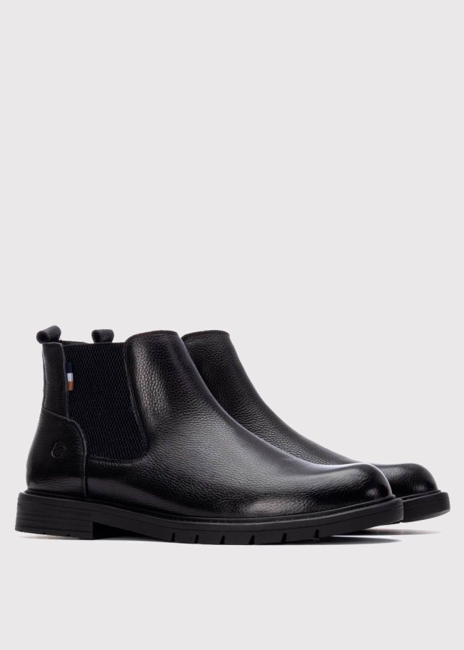 botin chelsea piel negro