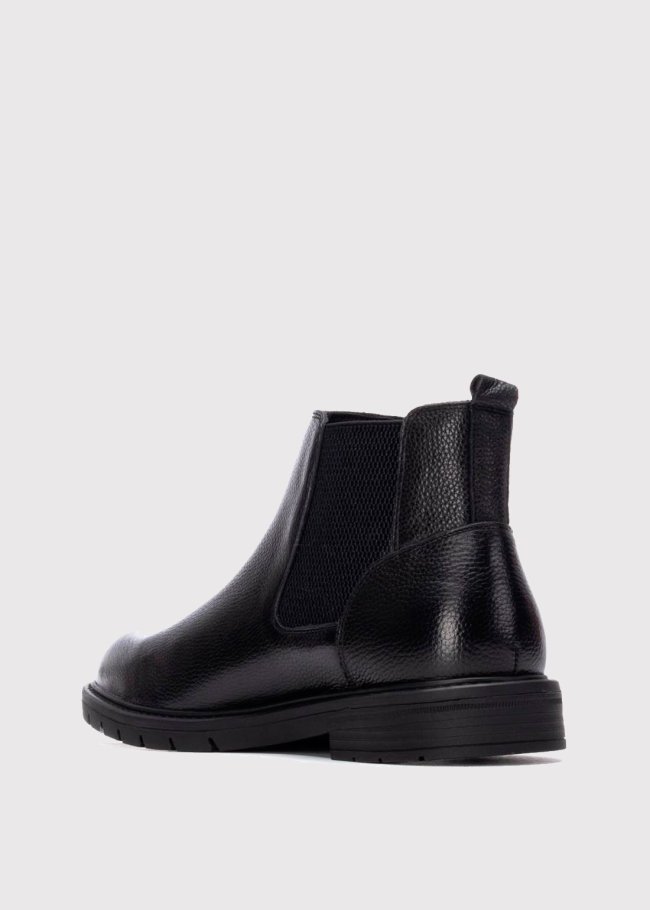 botin chelsea piel negro