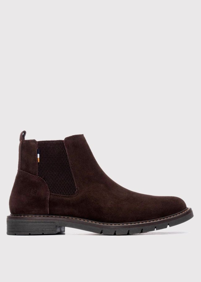 botin chelsea serraje marron