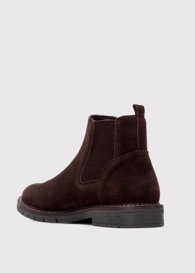 botin chelsea serraje marron