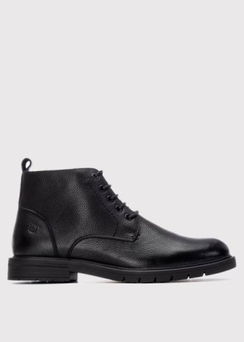 botin cordones piel negro
