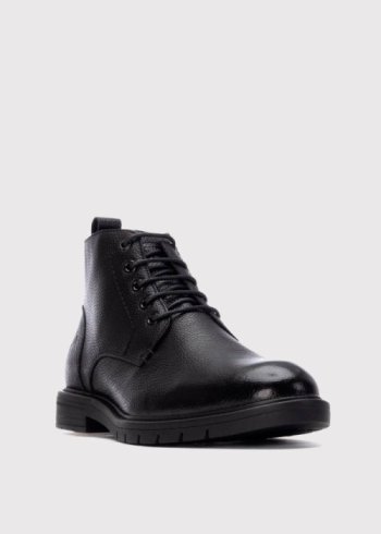 botin cordones piel negro 2
