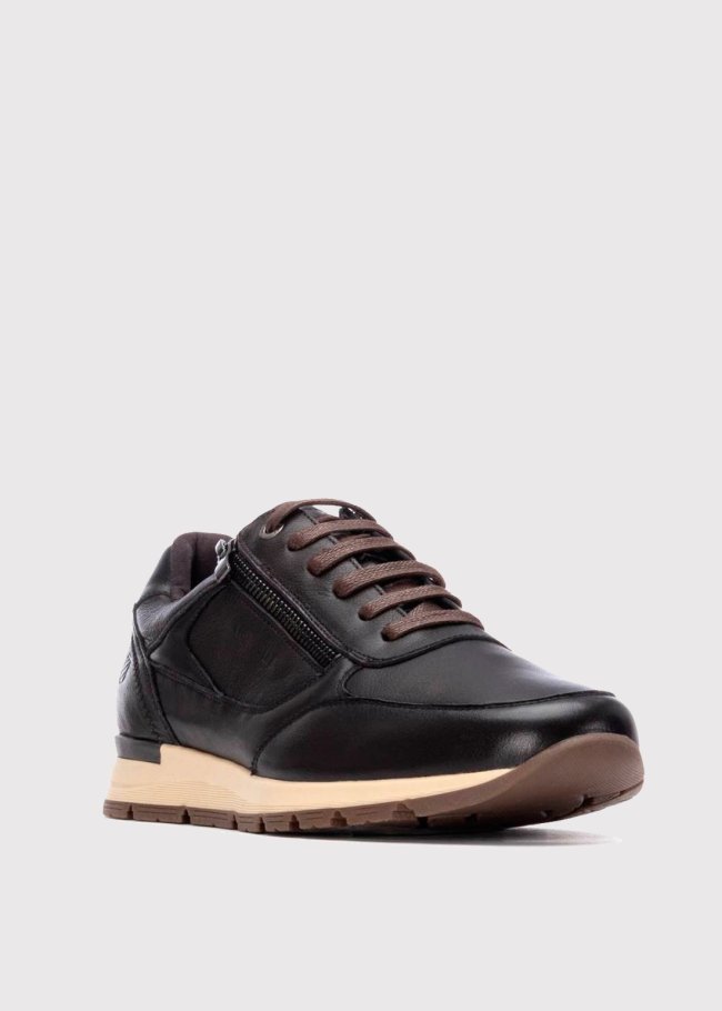 deportiva piel marron