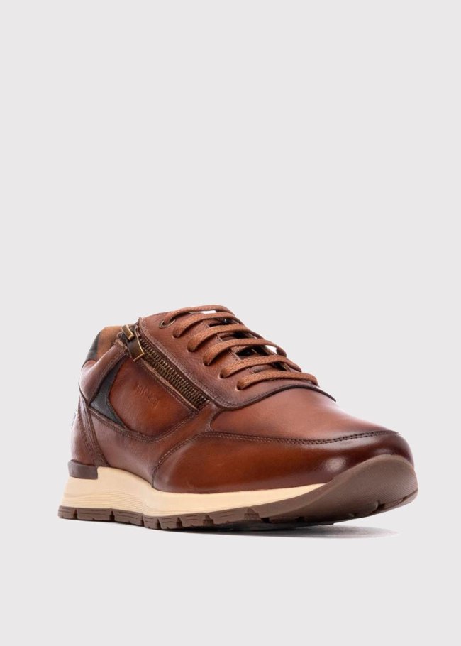 deportiva piel camel