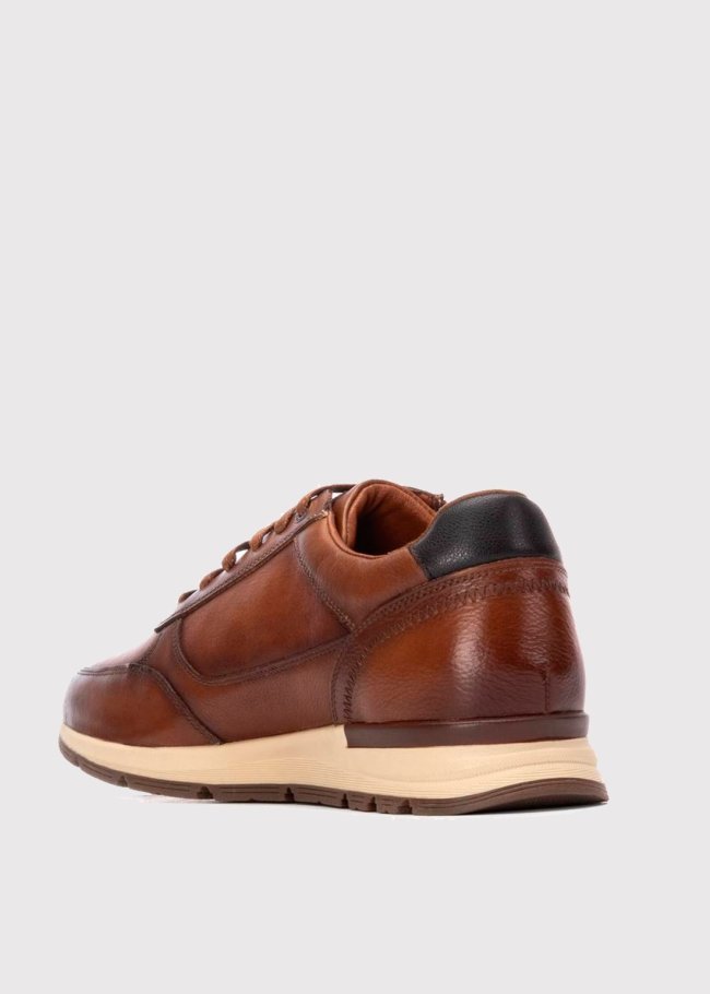 deportiva piel camel