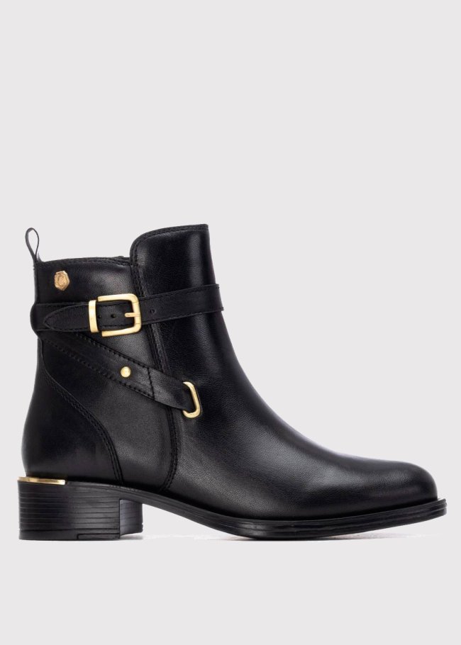 botin piel negro